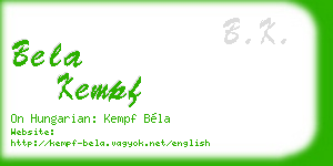 bela kempf business card