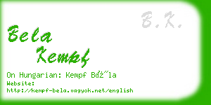 bela kempf business card